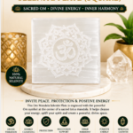 Om Mandala Selenite Plate (Square)