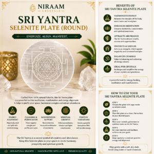 Shree Yantra Selenite Plate (Round)