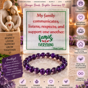 Family Harmony Manifestation Plate with Amethyst Bracelet