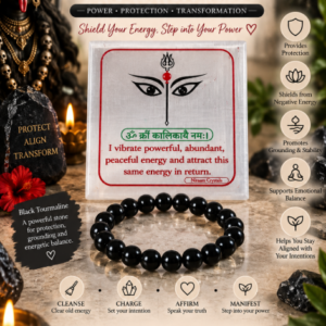 Kali Shakti Protection Manifestation Plate with Black Tourmaline Bracelet