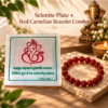 Vighnaharta Selenite Plate with Carnelian Bracelet 8mm